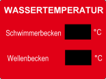 Astralonschild mit Kreidefeldern Wassertemperatur