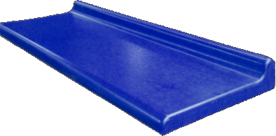 Bankauflage GFK 400 mm blau